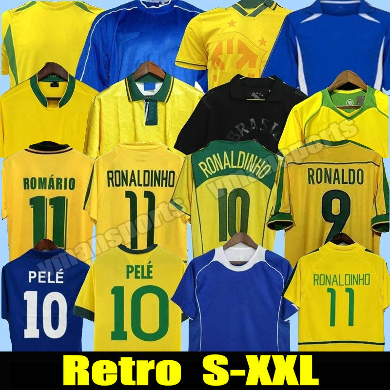 1998 Brasil soccer jerseys 2002 retro shirts Carlos Romario Ronaldo Ronaldinho 2004 camisa de futebol 1994 BraziLS 2006 RIVALDO ADRIANO 2013 1988 2000 1957