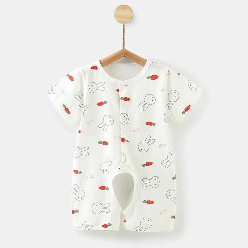 Baby Jumpsuits Baby one-piece clothes baby summer clothes open file thin pure cotton short sleeved clothes full moon newborn cute clothes 0-1 years ol