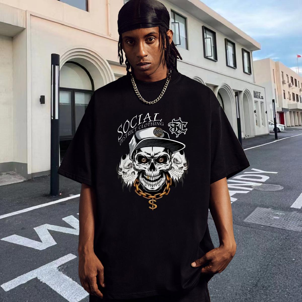 DIY Customized T Shirt For Man Anime Print Outdoor Men Tees Breathable Crew Neck Loose Fit