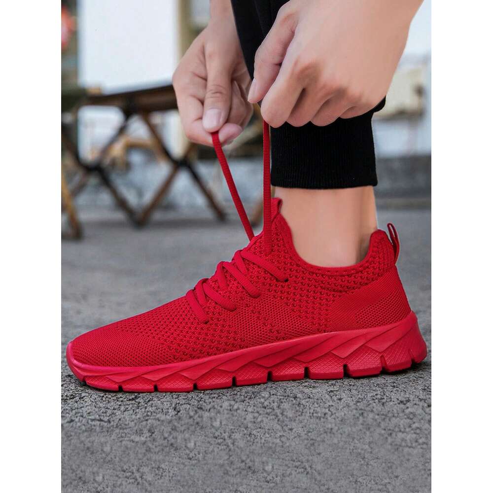 Ddmyoutdoor Mens Sporty Sneakers Athletic Gym Tennis Workout Running Casual Shoes Comfortable Footwear Trainers Red