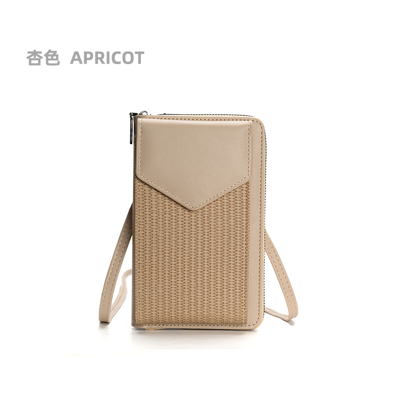 New Woven Women's Phone Bag Multi functional Single Shoulder leather Crossbody Bag Cross border Foreign Trade Long Term Multi Card Wallet