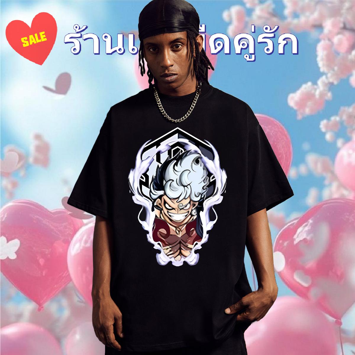 Loose Couples T Shirts Short Sleeve Cotton O-Neck Anime Printing Street T shirt Floral Print Classic Tshirts