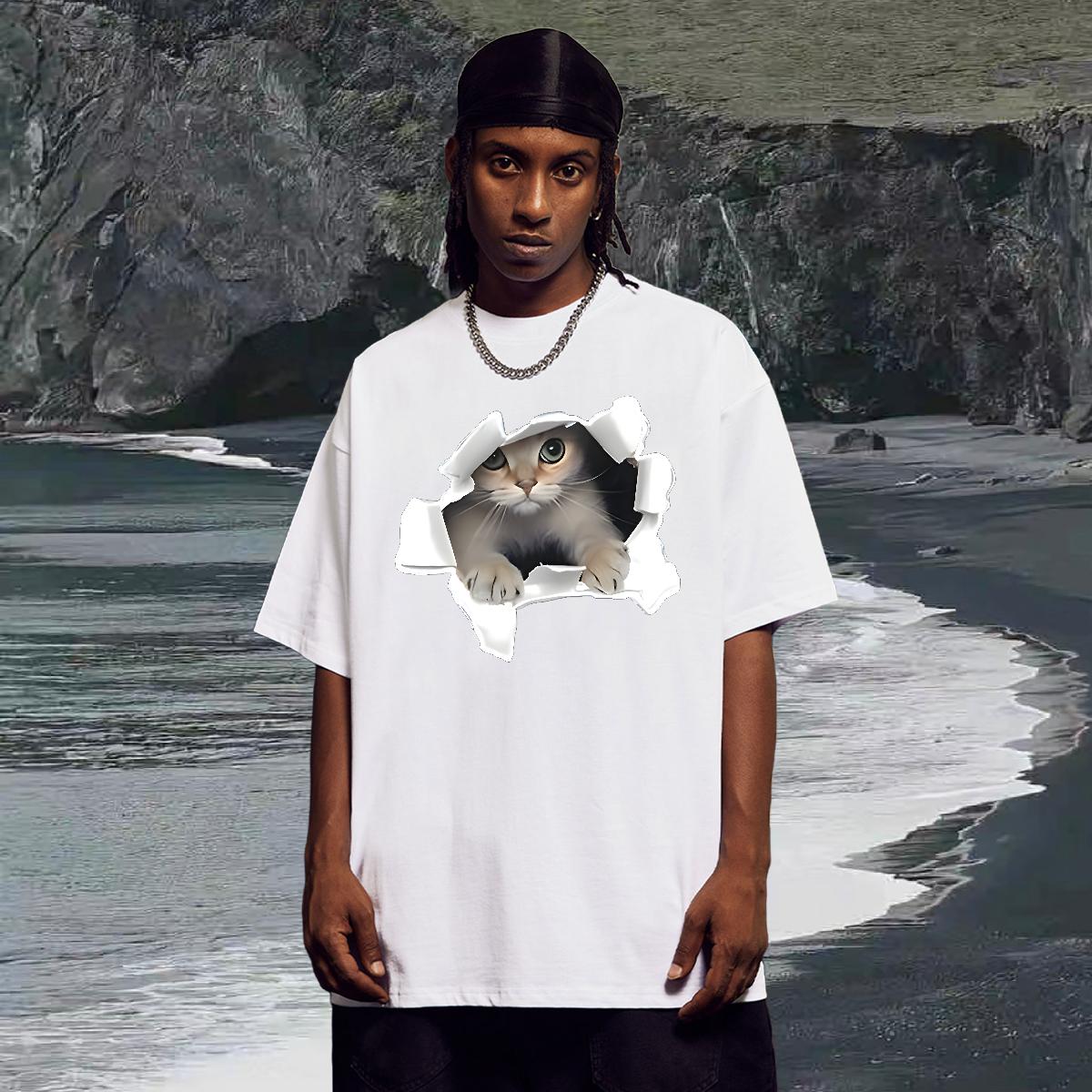 Cool Design Men Tops Tees 180g Cotton Beach T Shirts Men Oversized Fashion Top Tees