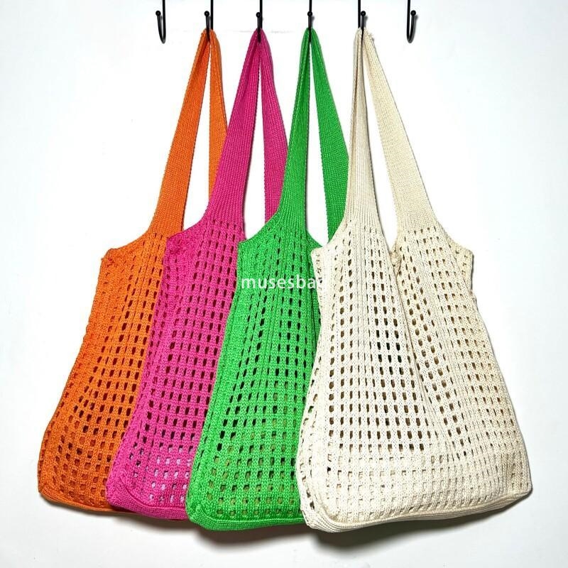 New Korean Dongdaemun Knitted Bag Hollow Bag Minimalist Bag Single Shoulder Bag Beach Bag Handbag Women's Bag Commuting Large Capacity Small Bag