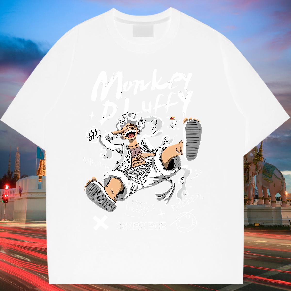 DIY T-Shirts for Men Cartoon Print Sports Casual Men Clothes T-Shirt Cotton Breathable Short Sleeve Loose