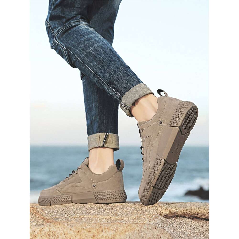 Detail Men Patch Lace Up Front Walking Skate Shoes Knit Flatform Sneakers Mens Streetwear Ddmysaturn