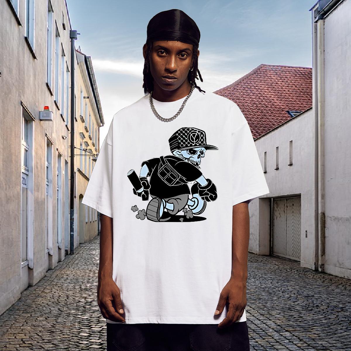 Classic Men Tshirts 180g Cotton High Street Hip Hop Mens T Shirts Skull Wholesale Tops Shirt