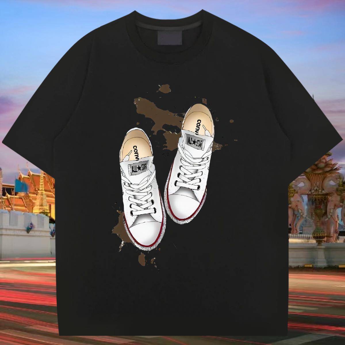 Classic Casual T-Shirts for Men DIY Printed Men Tshirts Summer Casual Cotton O Neck Short Sleeves Popular Tee Shirt