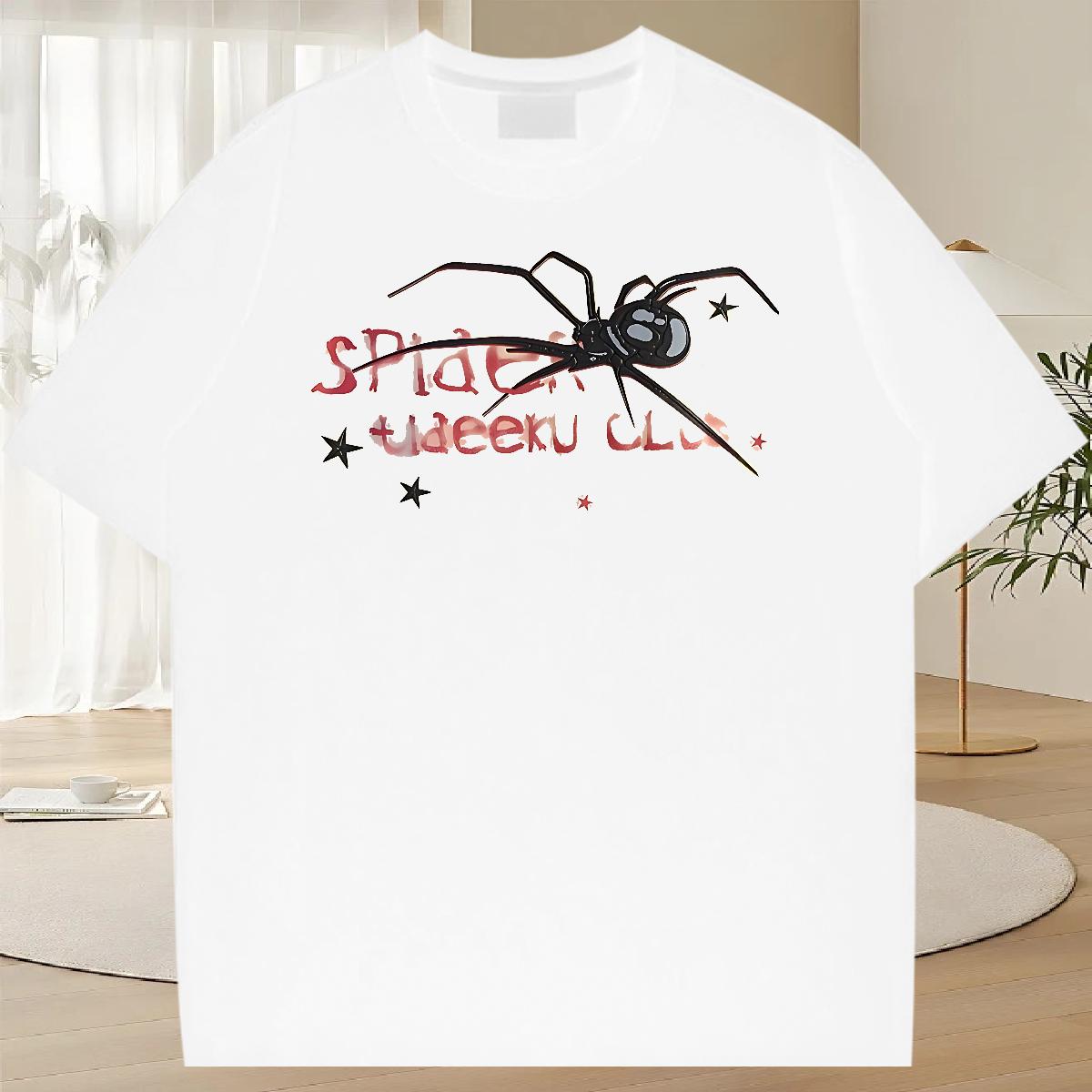 Loose Fit T shirt Hip Hop Street Cotton Breathable Soft Men Tshirts DIY Floral Print Tops