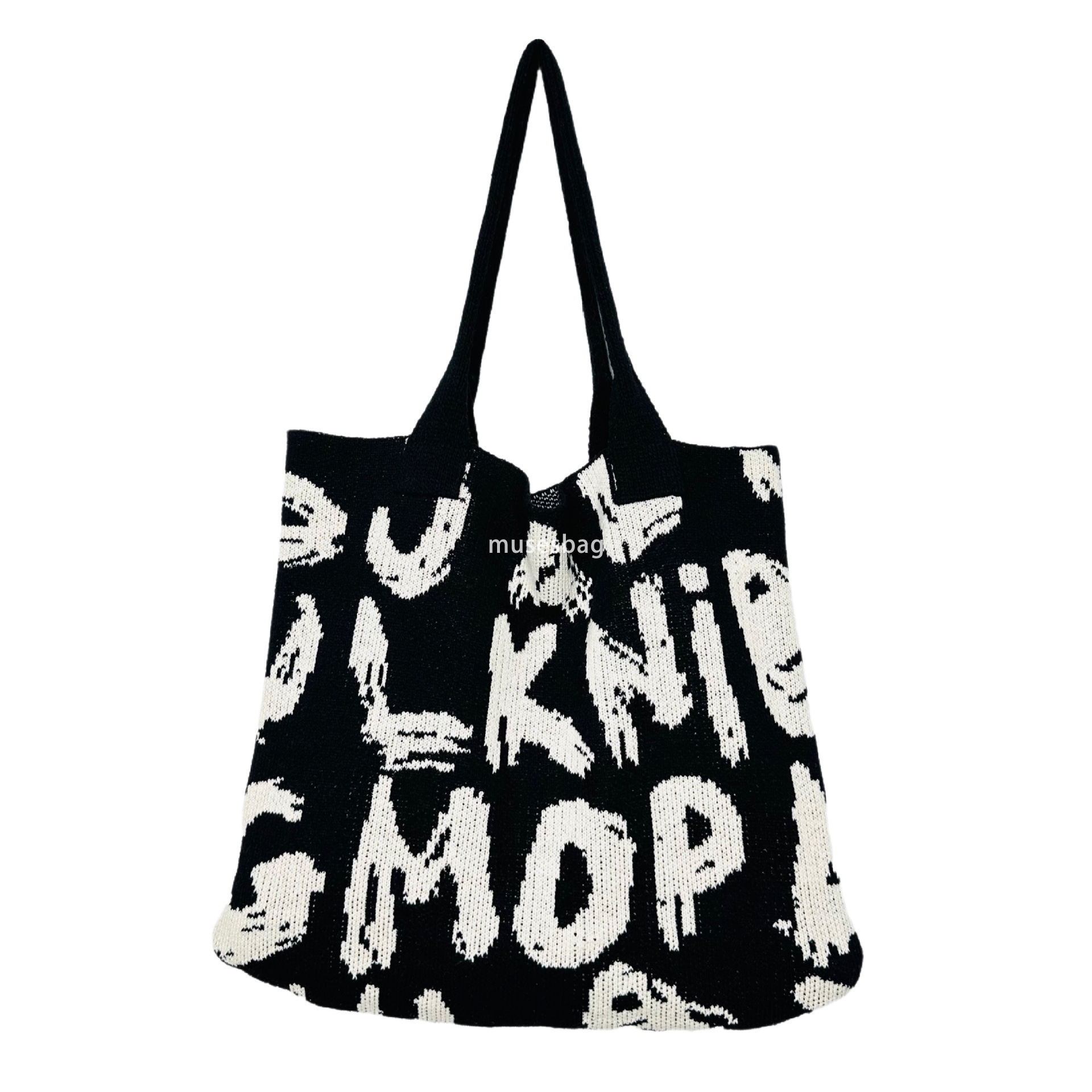 High quality knitted women's bags, woven bags, single shoulder large capacity bags, fashionable retro luxury tote bags, Bohemian letter bags, can