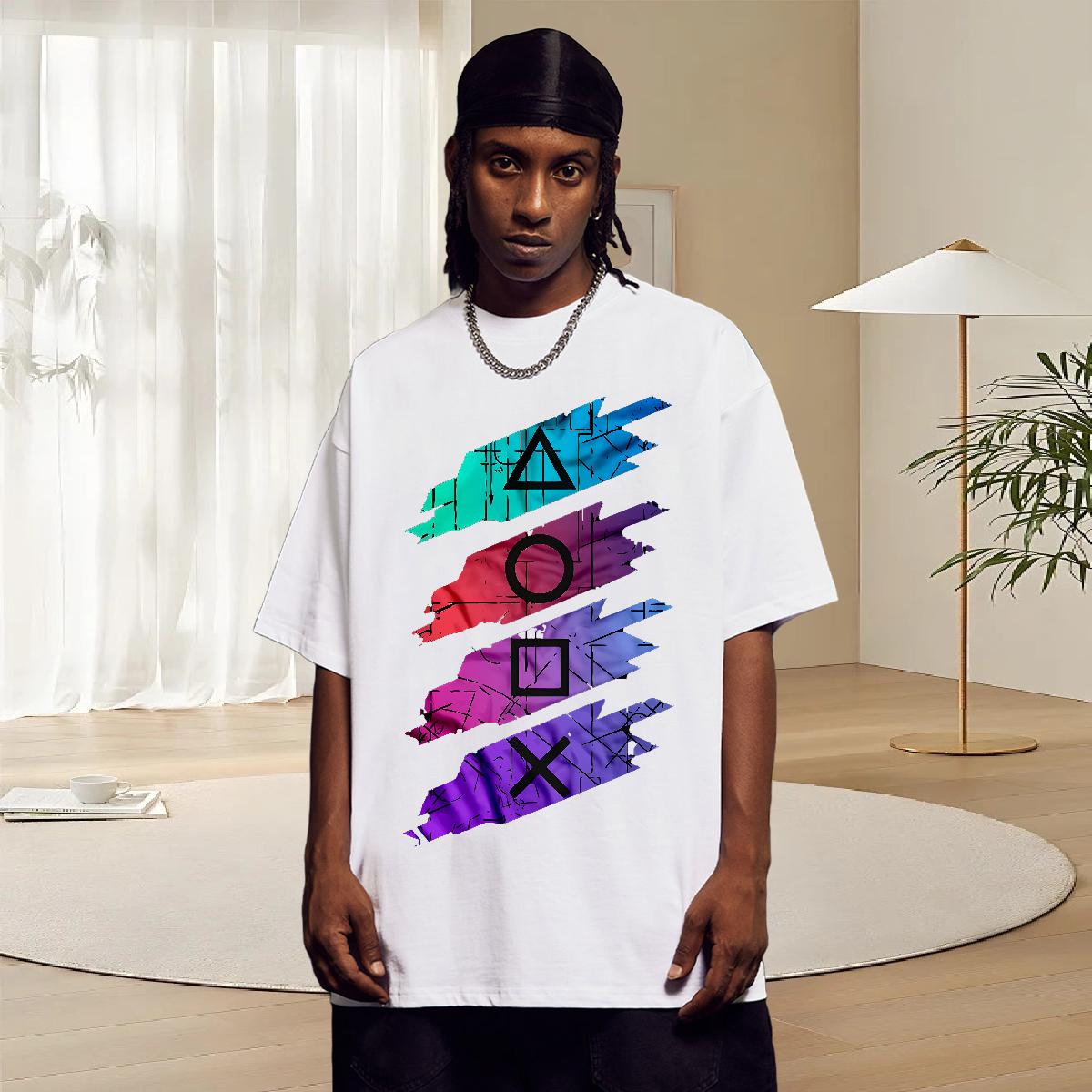 Loose Men Clothes T-Shirt Breathable Short Sleeve Anime Printing Street T-Shirts Cartoon Printing S-3XL 2024 Designer Tops