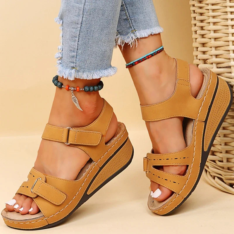 Summer Platform Wedge Sandals Women Light Non-Slip Beach Shoes Open Toe Flat Sandals Soft Sole Comfort Casual Sandalias Mujer 240528