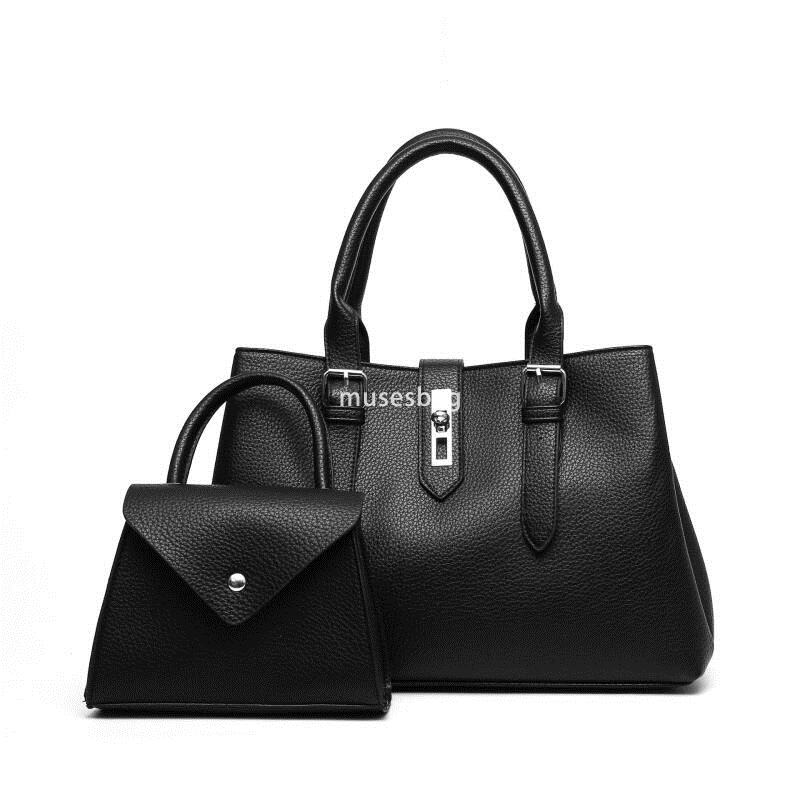 Designer Women's PU High Quality Fashion Tote Bag with Lightweight and Multi functional Large Capacity Shoulder Bag Versatile 2-piece Set Mother 