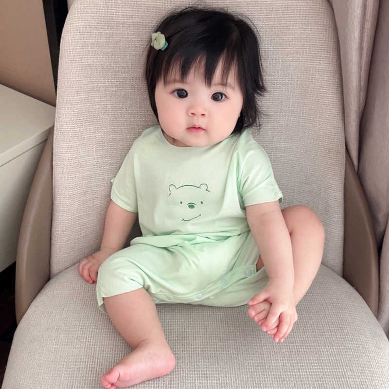 Baby Jumpsuits Baby short sleeved jumpsuit a touch for newborns summer thin baby clothes cartoon jumpsuit crawling suit
