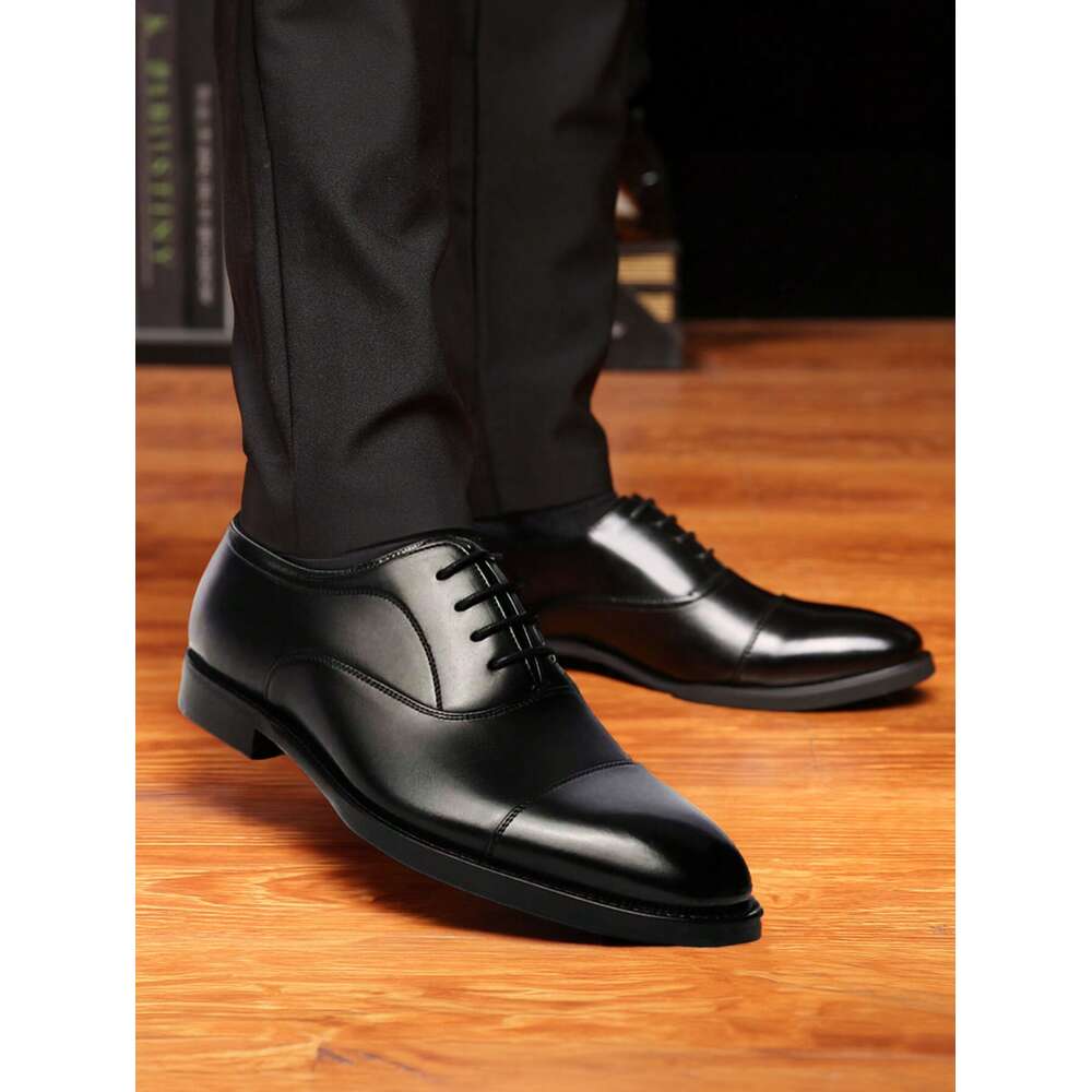 Formal Men S Leather Wedding Shoes Pointed British Style Triple Buckle Business For Ddmysaturn