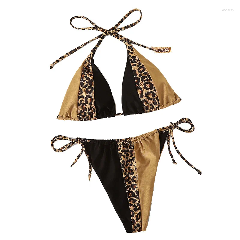 Womens Swimwear Women Sexy Leopard Bikini Set Push Up Bathing Suits Thong Swimsuit Two Pieces Swimming Suit Beachwear Biquini Strings