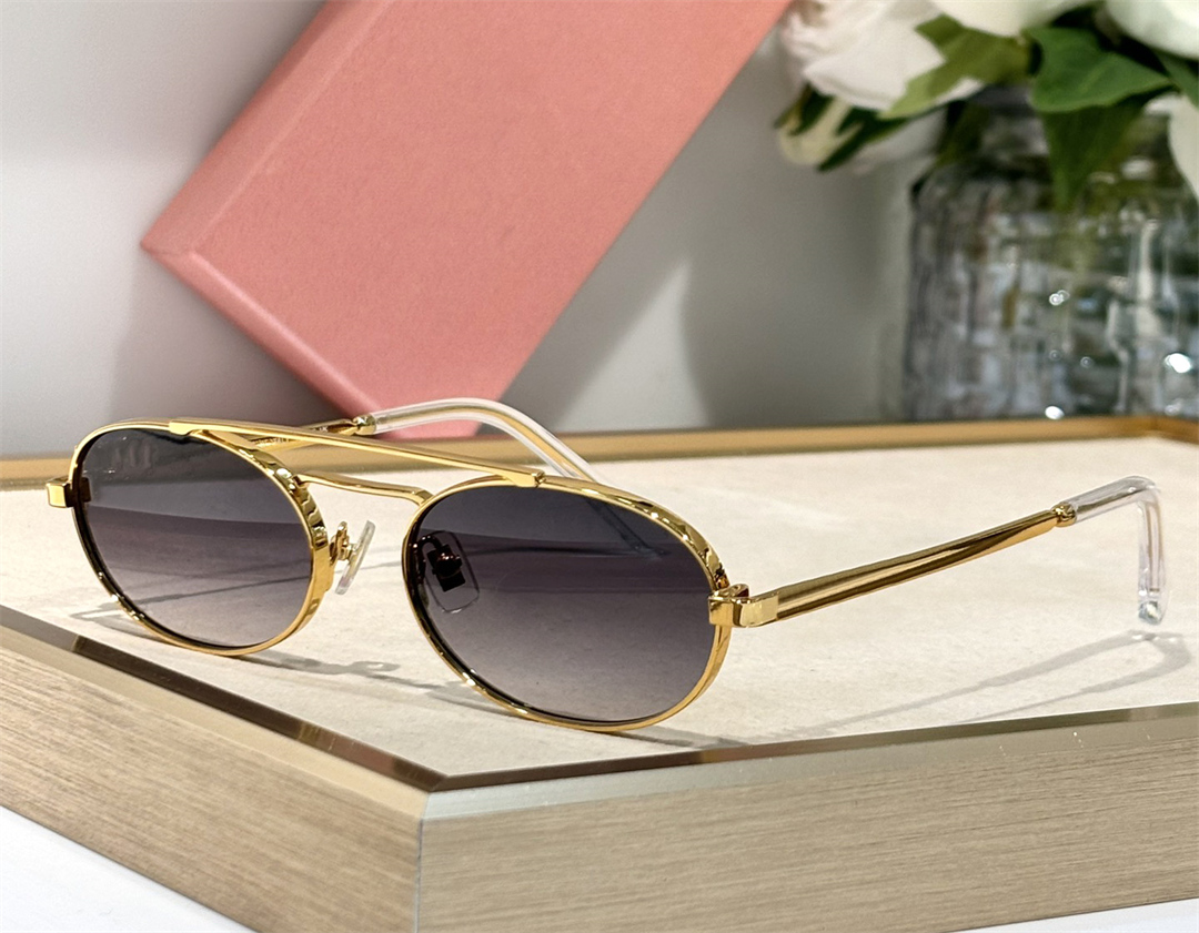 Fashion trend designer 54zs sunglasses for women Oval vintage glamorous small frame metal glasses summer avant-garde playful style anti-ultraviolet come with case