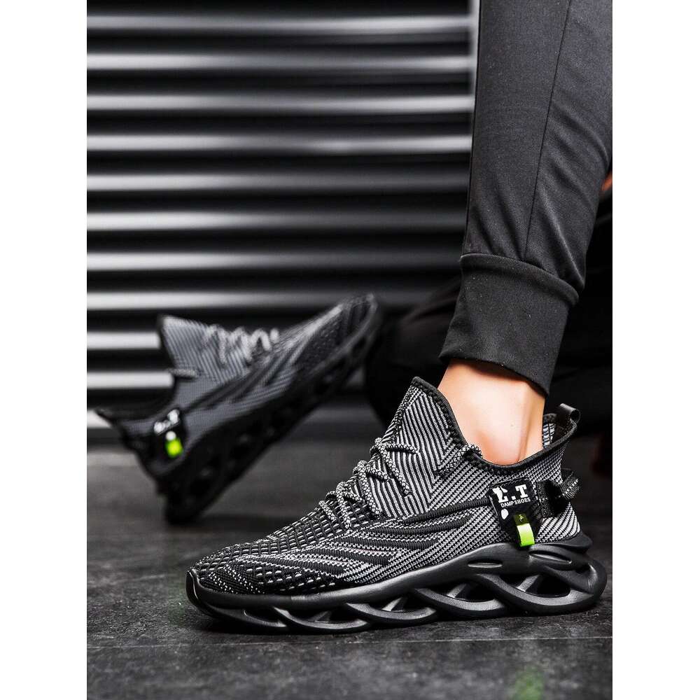 Men's Fashionable And Sporty Outdoor Lace-Up Sneakers, Anti-Skid, Comfortable, Shock-Absorbing, Durable