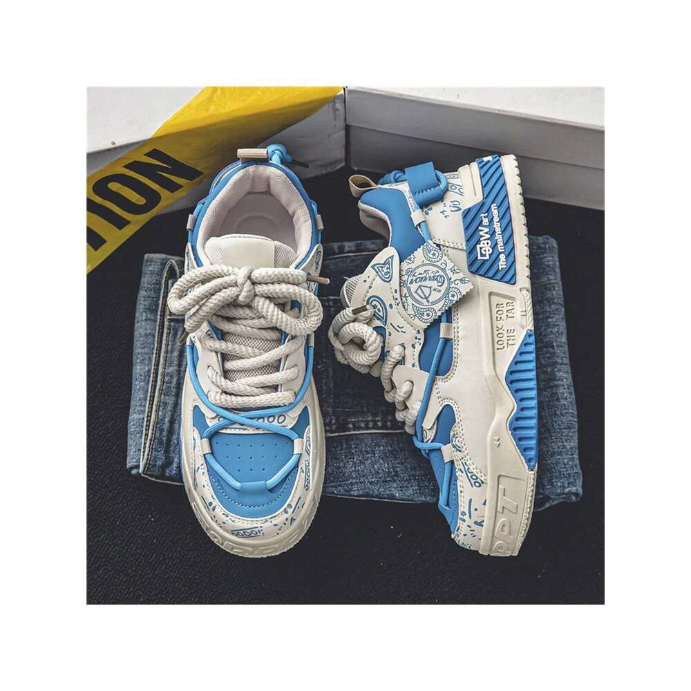Ddmyoutdoor Men S New Summer Breathable Casual Sneakers With Thick Slip Resistant Soles Original Artistic Design And Trendy Graffiti Style