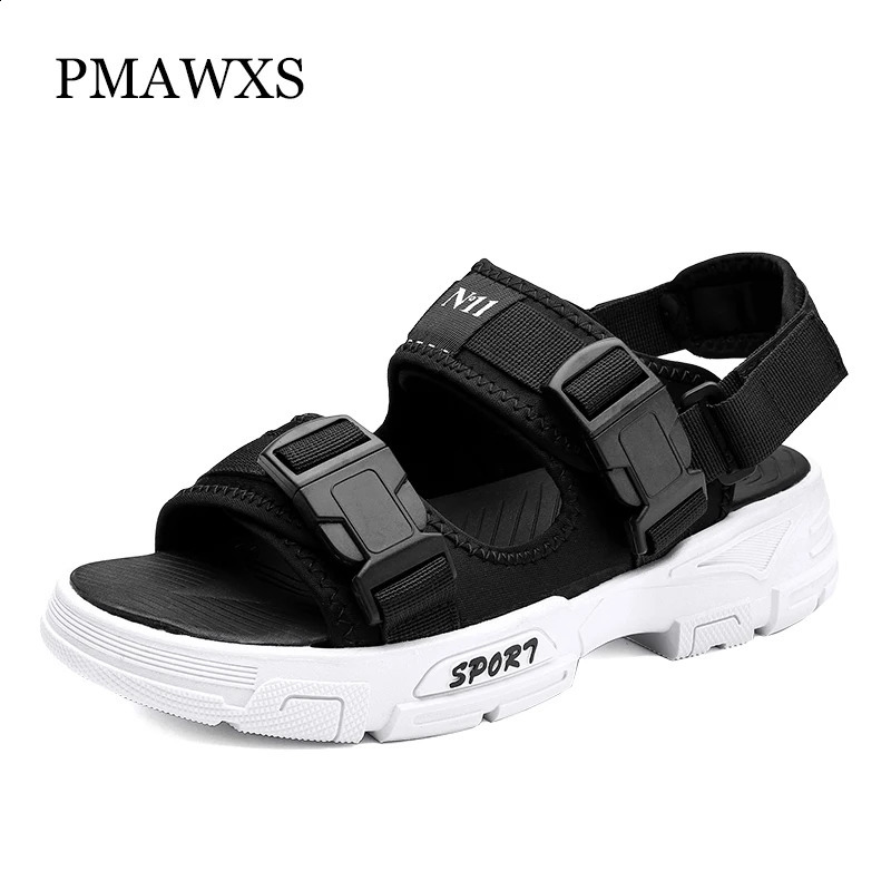 PMAWXS Removable Men Sandals Platform Thick Bottom Non-slip Slippers Outdoor Trend Ins Summer Mens Shoes Fast 240606