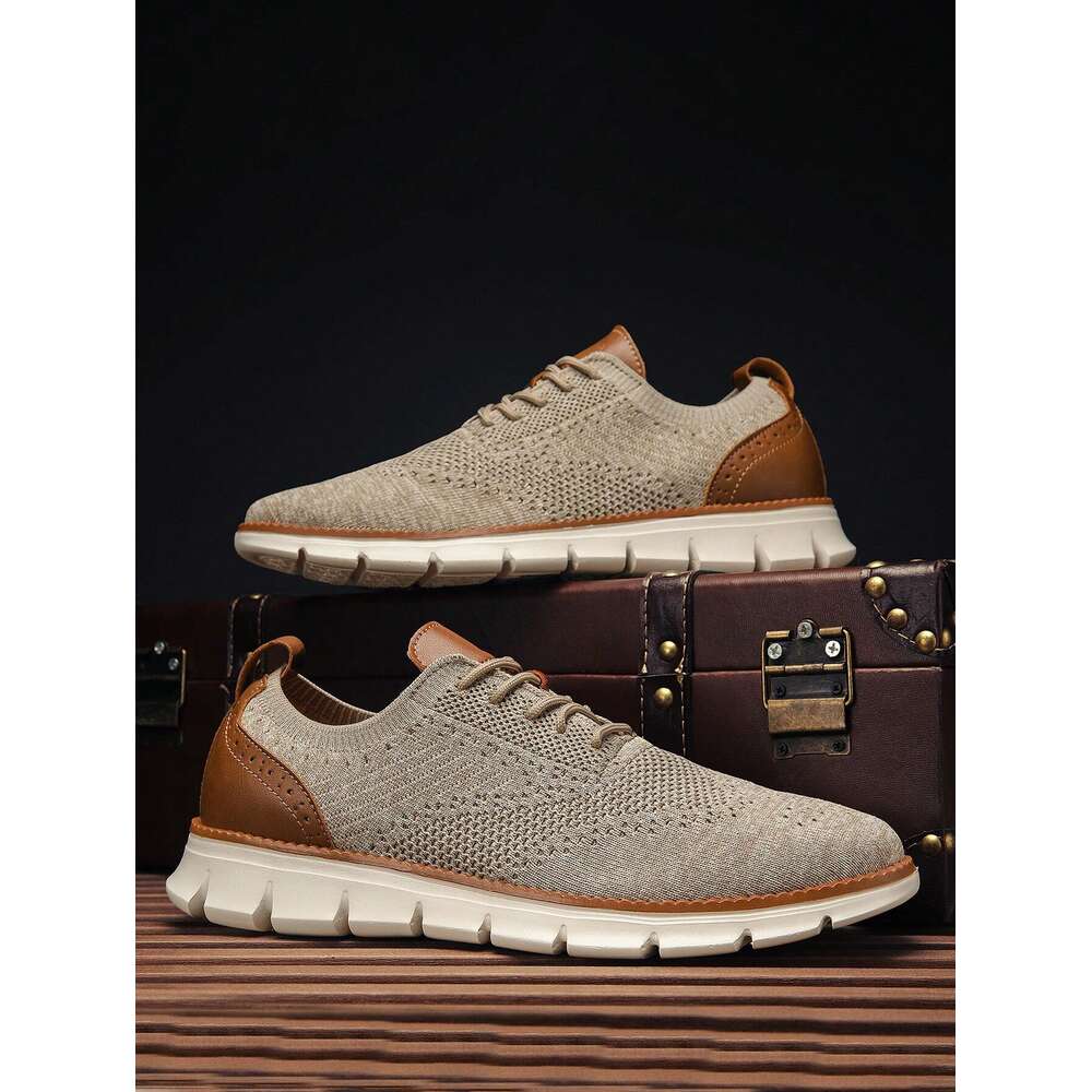 Khaki Men S Breathable Mesh Casual Fashion Sports Shoes Ddmysaturn