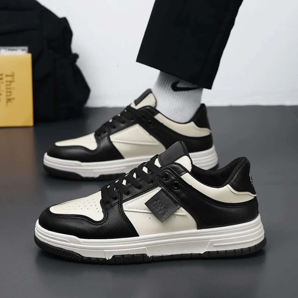 Breathable Men Skateboard Fashion Leather Casual Jogging Sports Shoes Platform Hard Wearing Walking Running Sneakers Ddmysaturn