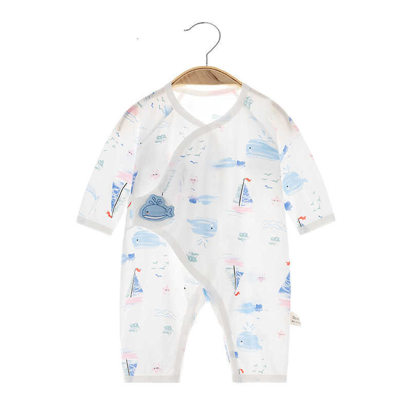 Baby Jumpsuits Summer newborn jumpsuit baby pure cotton thin boneless clothes long sleeved baby summer clothing Pure cotton children's clothing