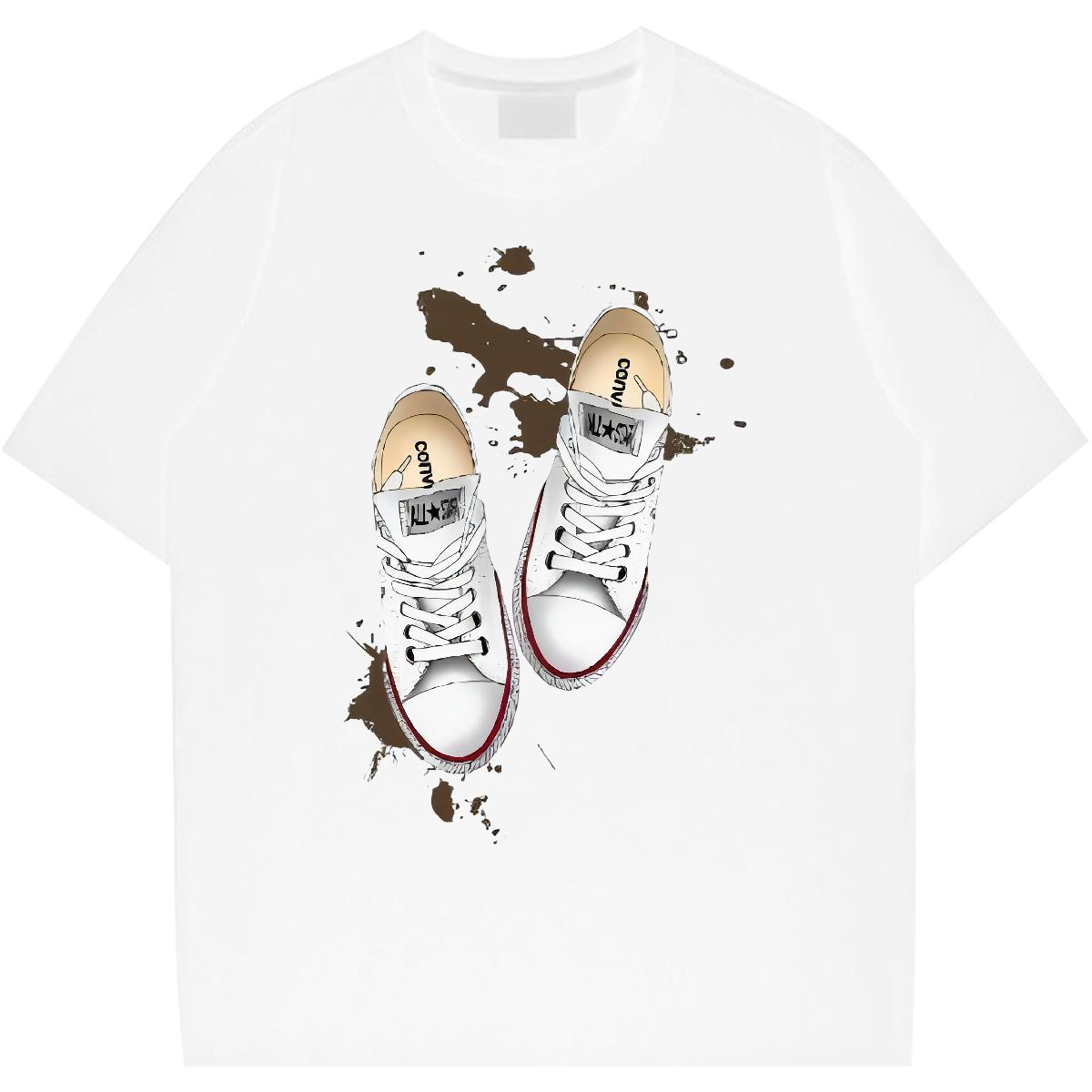 Soft Men Tshirts Cotton Breathable Soft Anime Printing Street T-Shirts for Men White Plus Size 2024 Summer Wear