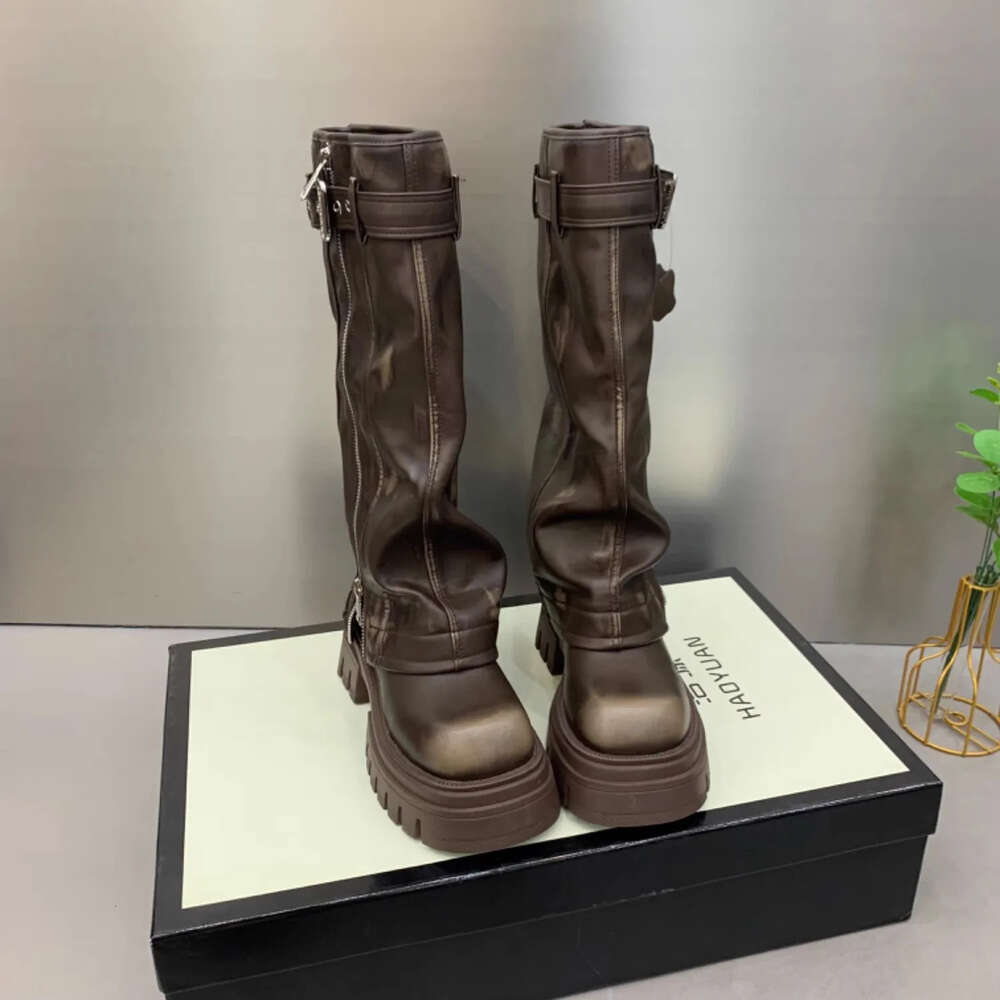 NEW Autumn Winter Flats Heel Women Long High Quality Leather Ladies Knight Casual Knee-High Boots
