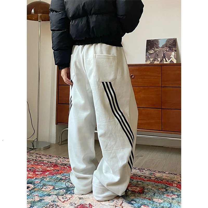 MEXZT S-3Xl Y2K Striped Sweatpants Women Streetwear Oversized Joggers Summer Harajuku Black Wide Leg Pants Korean Baggy Trousers 240530