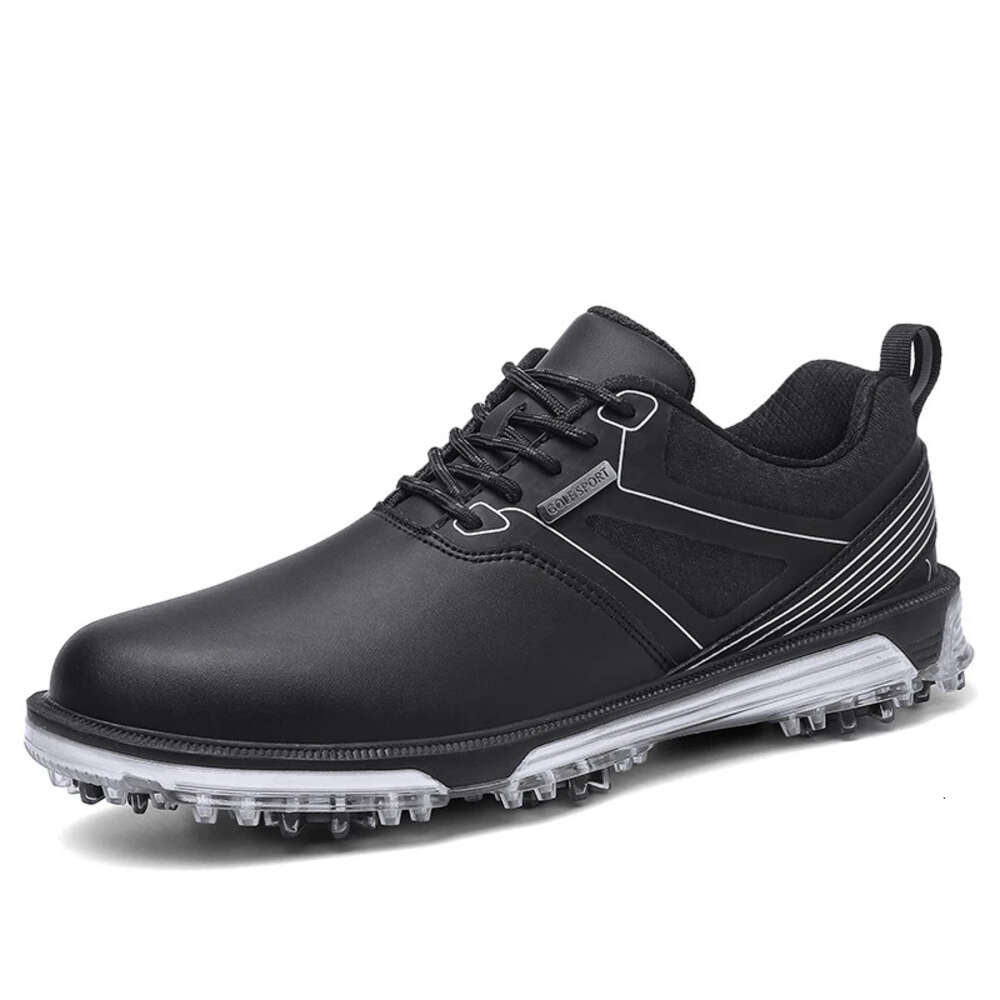 Black Waterproof Shoes Men Comfortable Golf Sneakers Outdoor Size 40-47 Walking Footwears Sports Anti Slip Athletic Sneaker