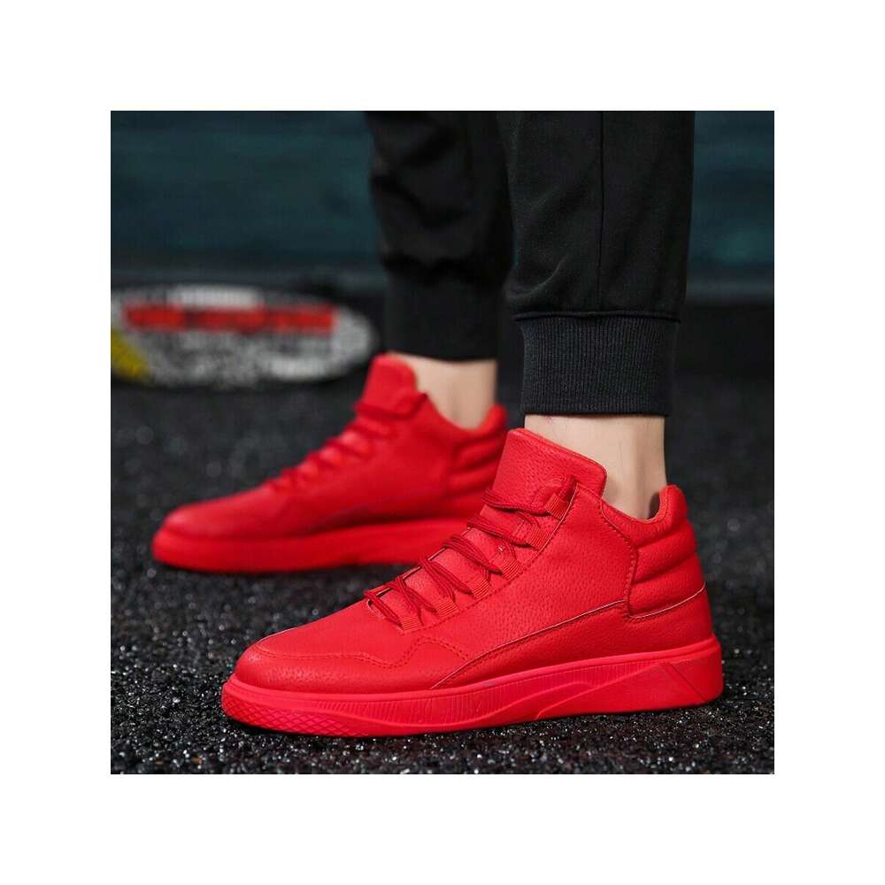 Spring Men S Fashion Comfortable Lightweight Slip Resistant High Top Leather Sneakers Ddmysaturn