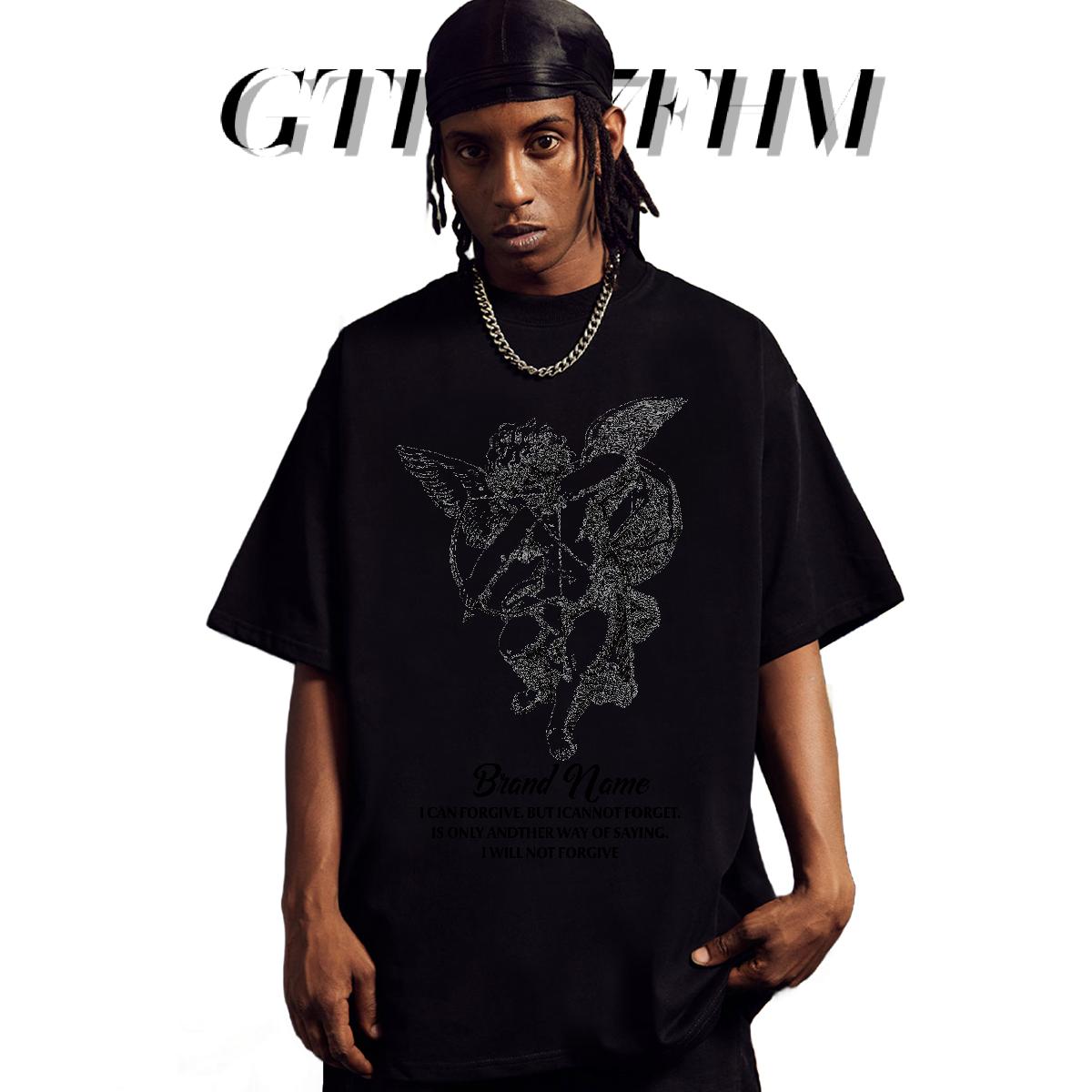 High Quality Men Tops Tees O-Neck Short Sleeve Cotton Outdoor T Shirts Men Anime Print DIY Clothings