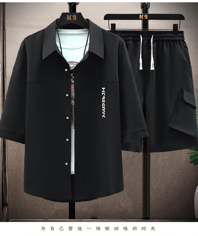 Fashion shorts and shirts for men summer 100% Cotton linen Sportswear Mens Casual Sets spring Male Shirts shorts 240530