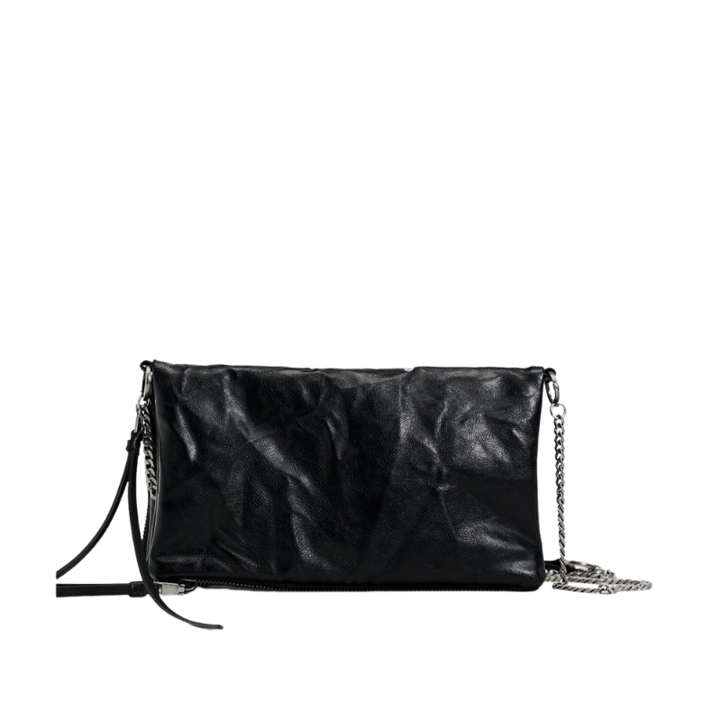 High quality and fashionable women's shoulder bag with new high-end tote bag black mini rock style wrinkle effect crossbody bag