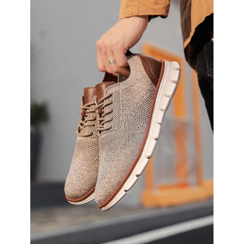 Khaki Men S Breathable Mesh Casual Fashion Sports Shoes Ddmysaturn