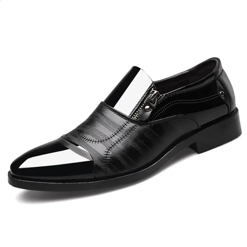 Italian Black Formal Shoes Men Loafers Wedding Dress Patent Leather Oxford Shoes for Mens Leather 240606