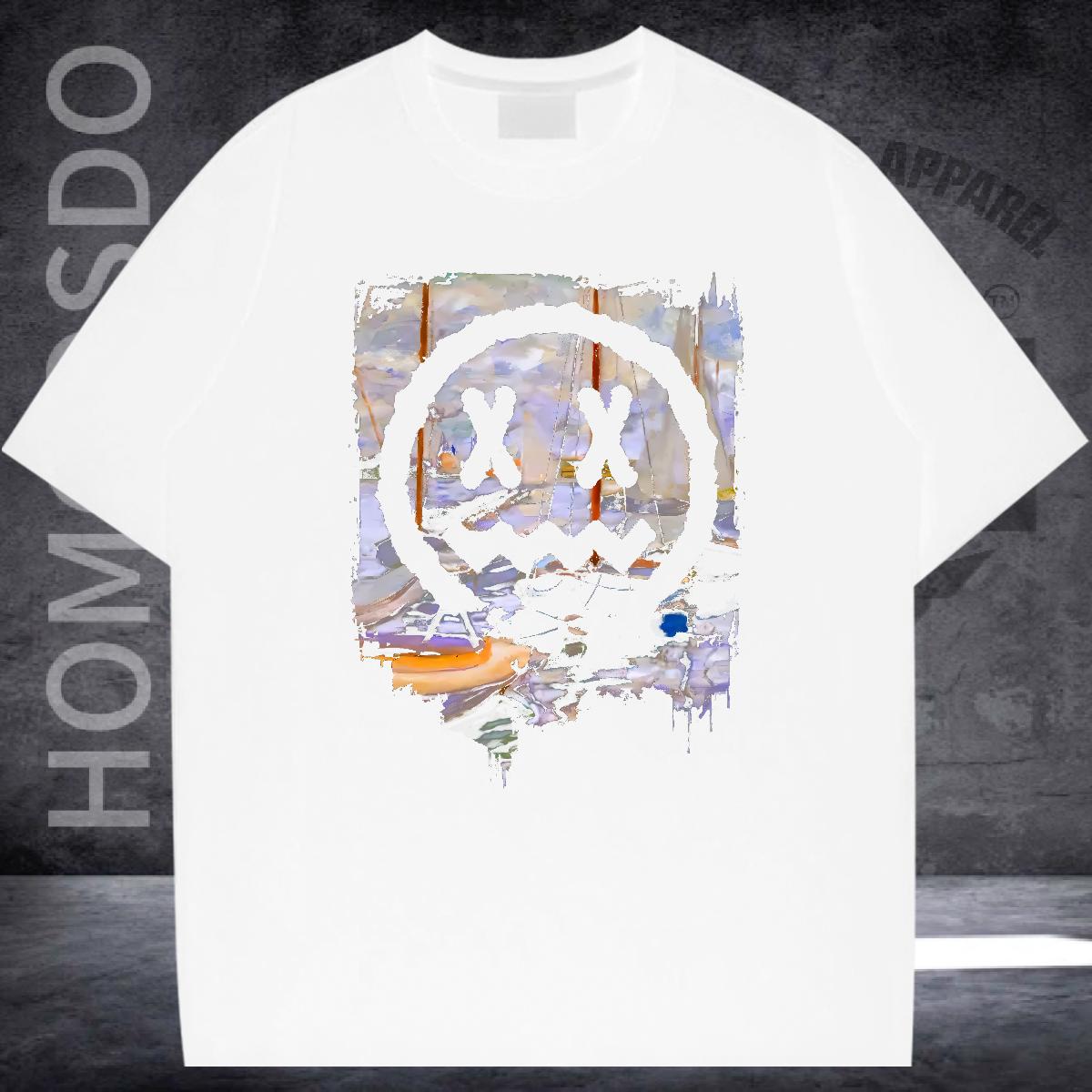 Customized T Shirt For Man Black White Spring Summer Men Tshirts Round Neck Short Sleeve Loose Fit