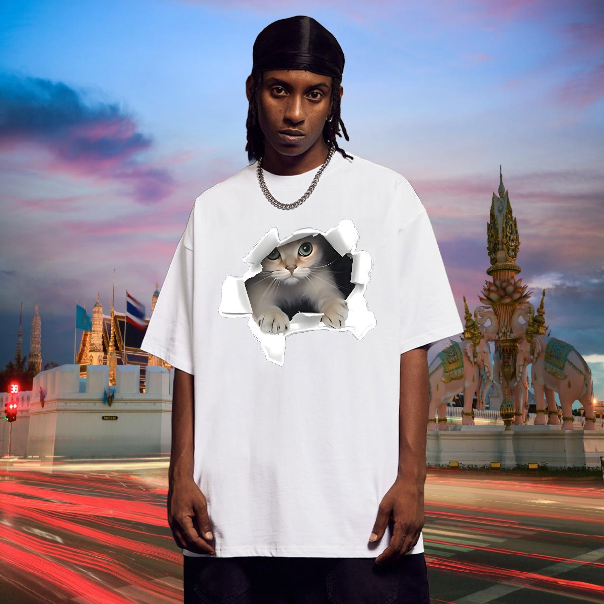 DIY Customized T Shirt For Man Plus Size Cartoon Street Men Tees Cotton Breathable Short Sleeve Cool Design