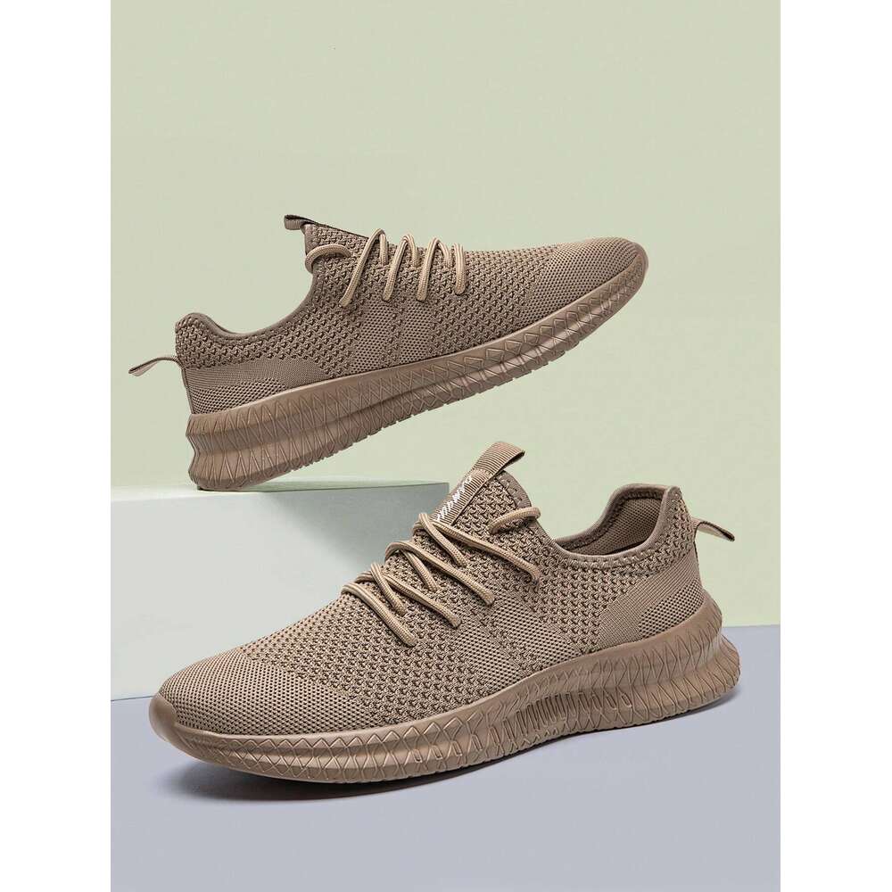 Fashionable Men Footwear Sneakers Comfortable Anti Slip Casual Outdoor Lightweight Running Mesh Breathable Walking Shoes Brown Ddmysaturn