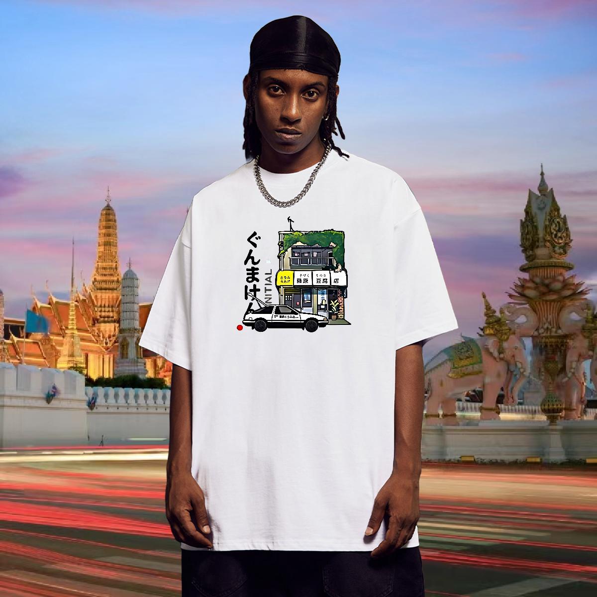 Loose Men Tops Tees O-Neck Short Sleeve Cotton Hip Hop Street T-Shirts for Men Custom Cartoon Fashion Designer Clothings