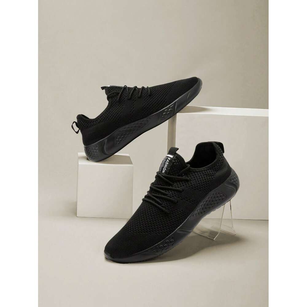 S Fashion Men Mesh Flat Lightweight And Breathable Casual Sneakers Formal Business Outdoor Walking Shoes Black Ddmysaturn