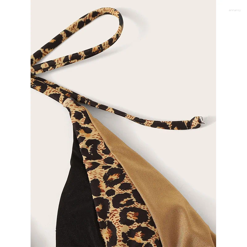Womens Swimwear Women Sexy Leopard Bikini Set Push Up Bathing Suits Thong Swimsuit Two Pieces Swimming Suit Beachwear Biquini Strings