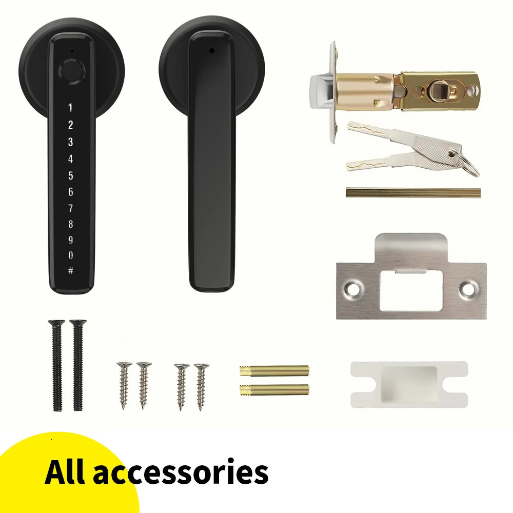 Tuya Remote Control Smart Fingerprint Password Lock Electric Biometrics Code Number Single Door With Key 240603bj