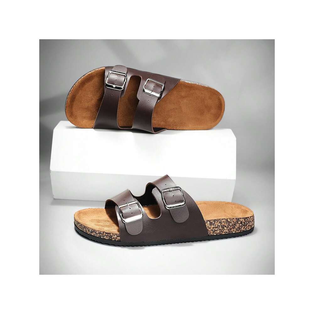 Buckle Flat Trendy Slippers Beach Style Unisex Outdoor Casual Open Toe Sandals For Summer Vacation Ddmysaturn