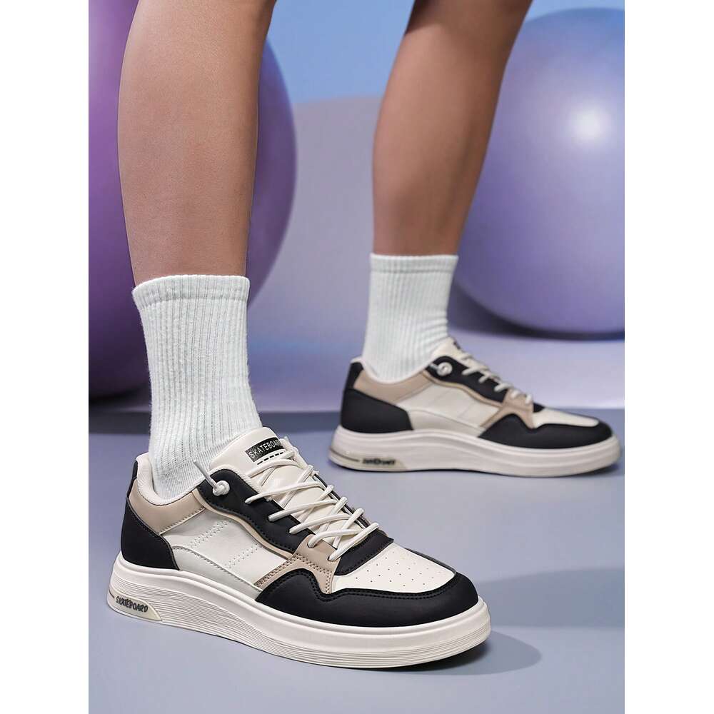 Men's Fashionable Breathable Slip-Resistant Skate Shoes, Comfortable Versatile, Wear And Dirt-Resistant