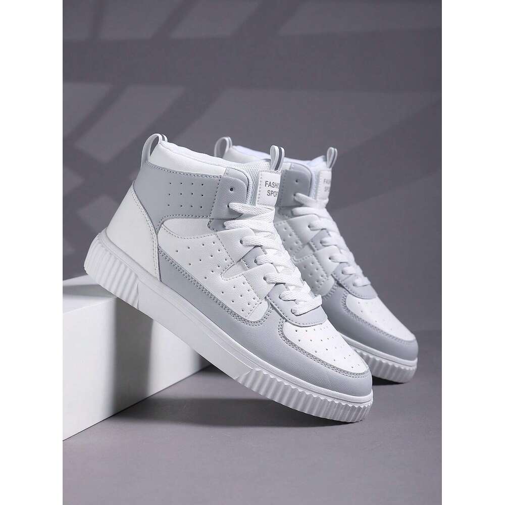 Men Casual Sneakers, Lace Up Soft Sole Flat Comfortable Skate For Men, Lightweight High-Top Daily Shoes