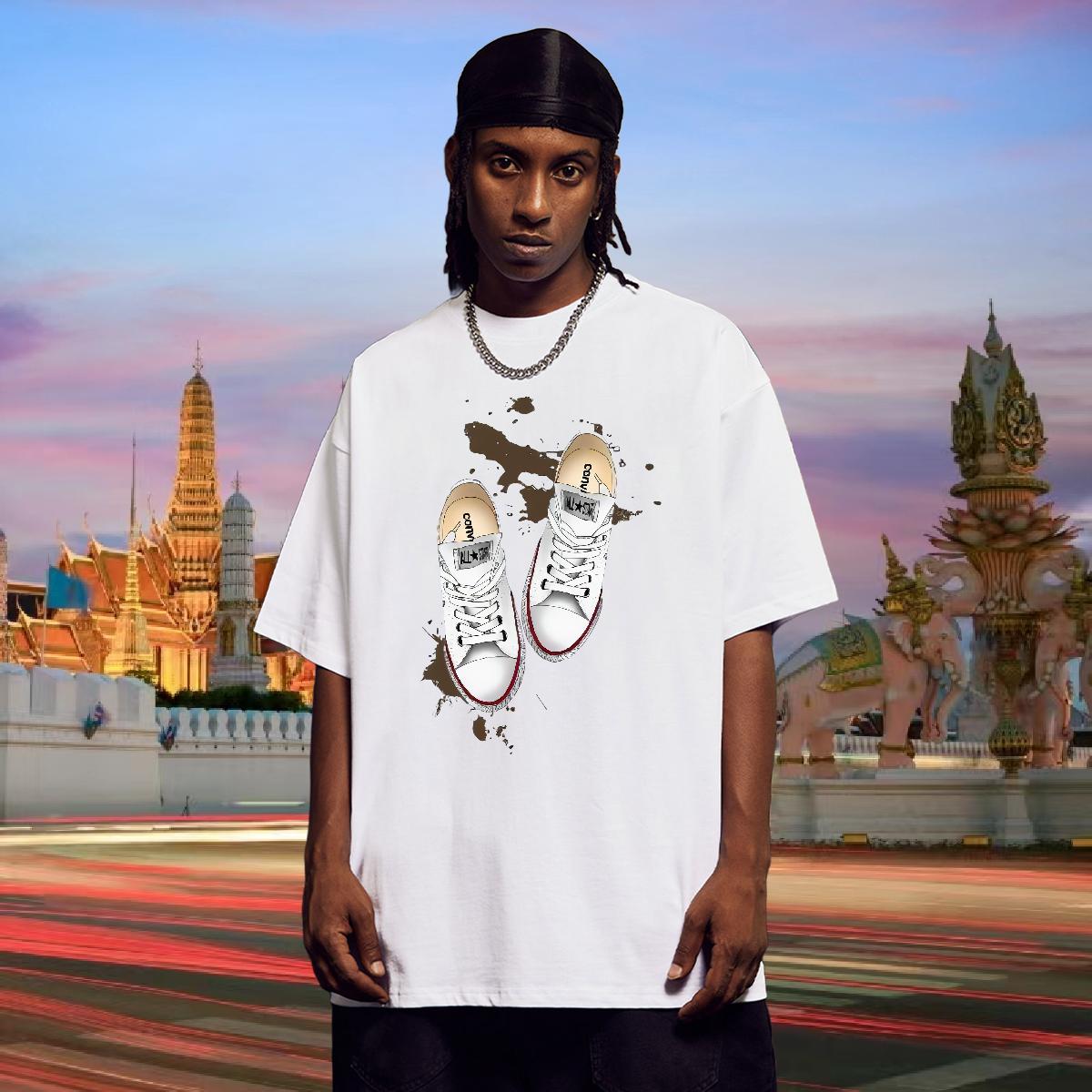 Classic Casual T-Shirts for Men DIY Printed Men Tshirts Summer Casual Cotton O Neck Short Sleeves Popular Tee Shirt