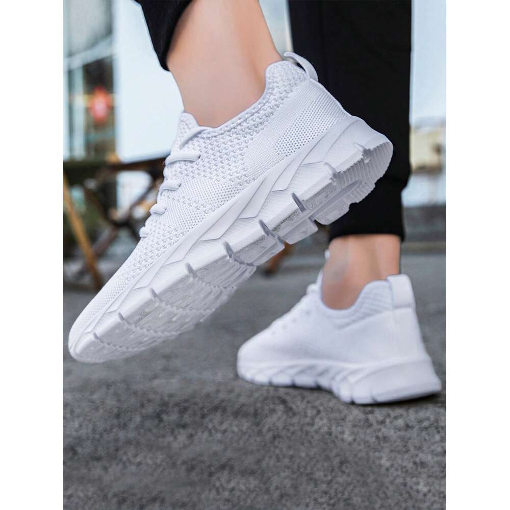 Gym For Men Tennis Athletic Mesh Fashion Sneakers Lightweight Sports Workout Running Casual Shoes Comfortable Footwear Trainers White Ddmymonkey
