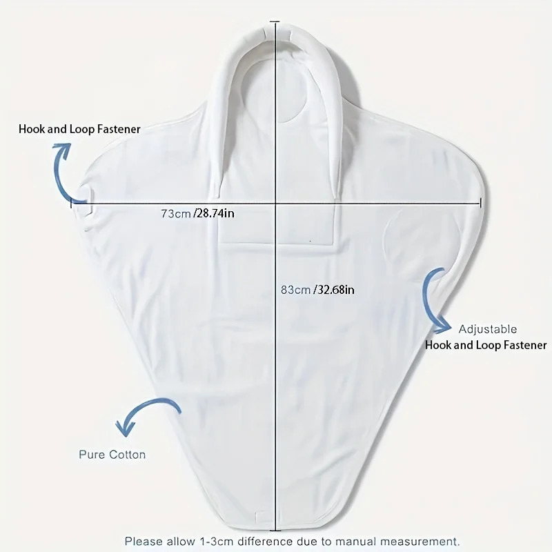 born Baby Swaddle Blanket with Cartoon Pattern Infant Sleep Wrap Head Protection Function Nursery Bag 240603